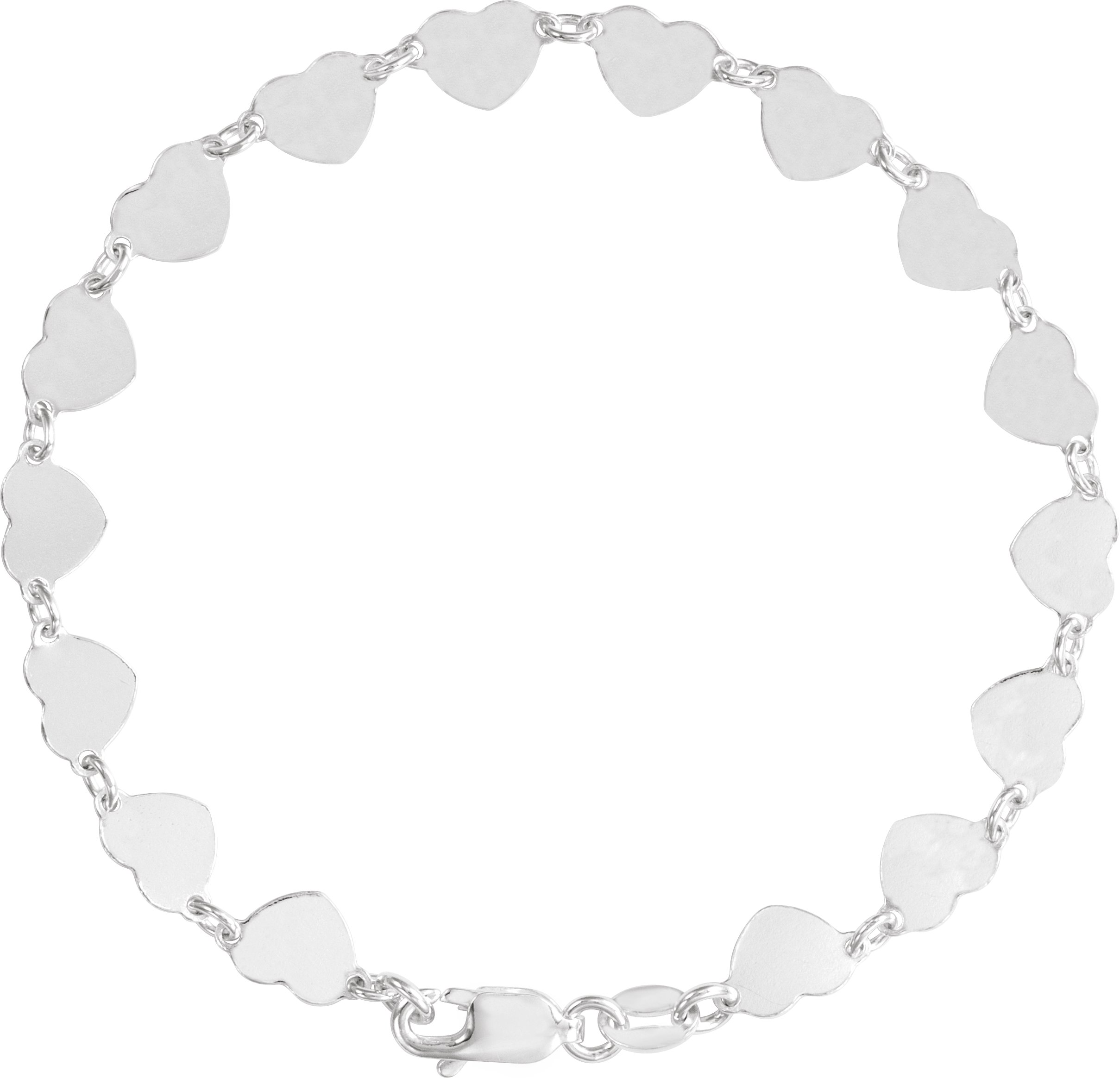 Sterling Silver 5.7 mm Heart 7 Chain