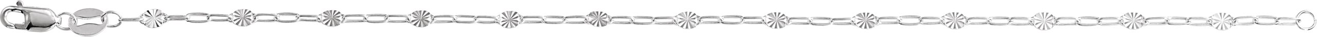 Sterling Silver 2.5 mm Light Paperclip-Style Starburst Mirror 7 Chain