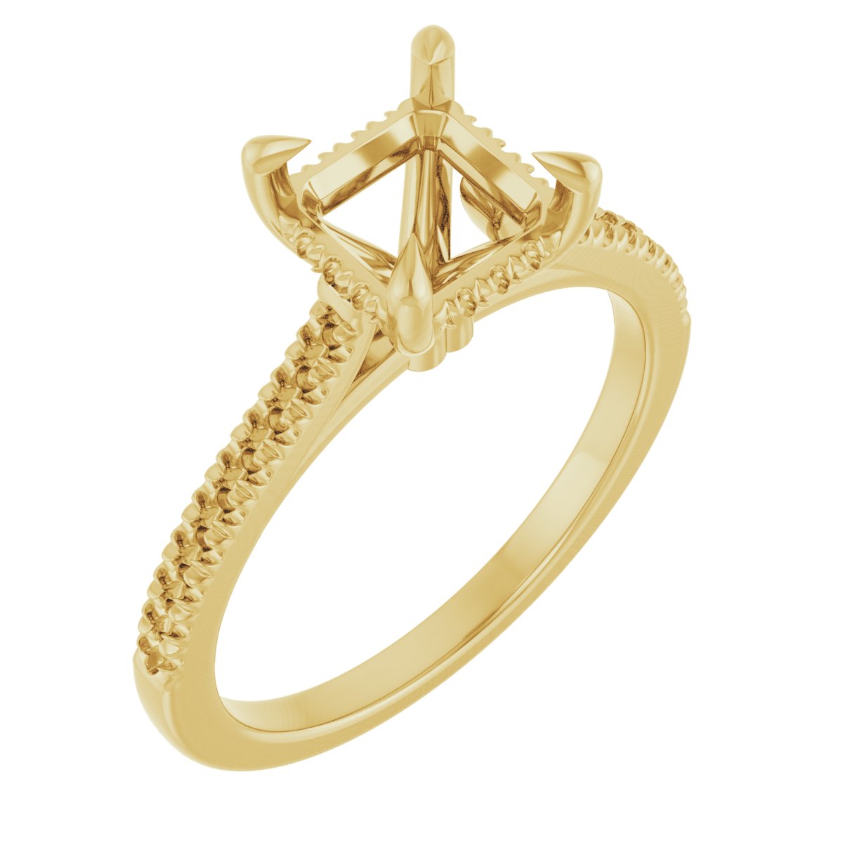 Claw-Prong Hidden Halo-Style Engagement Ring