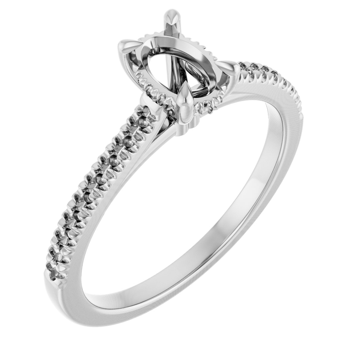Claw-Prong Hidden Halo-Style Engagement Ring