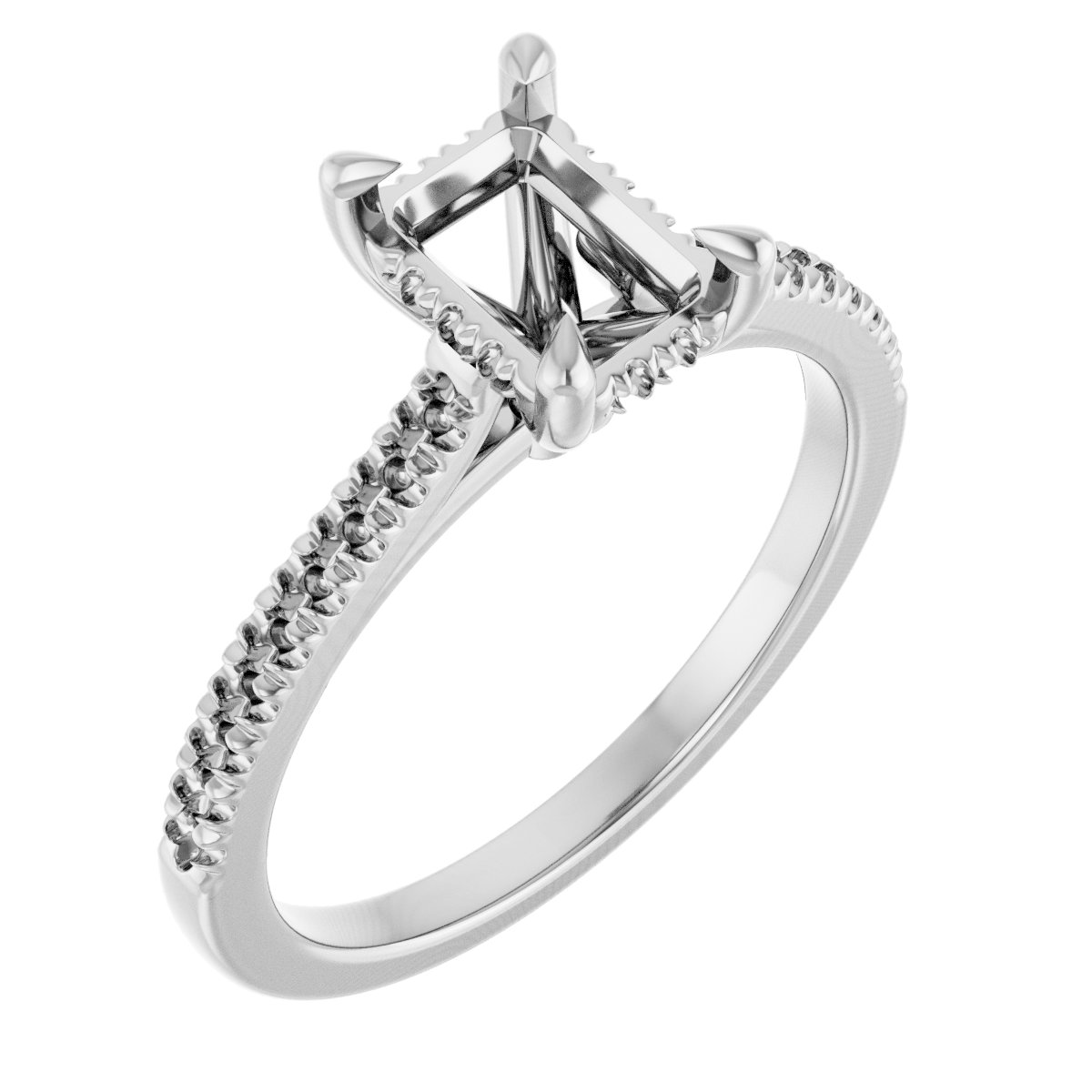 Claw-Prong Hidden Halo-Style Engagement Ring