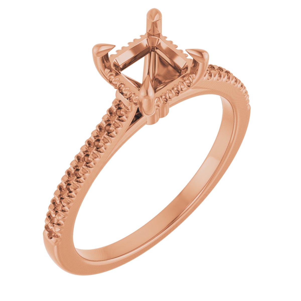 Claw-Prong Hidden Halo-Style Engagement Ring