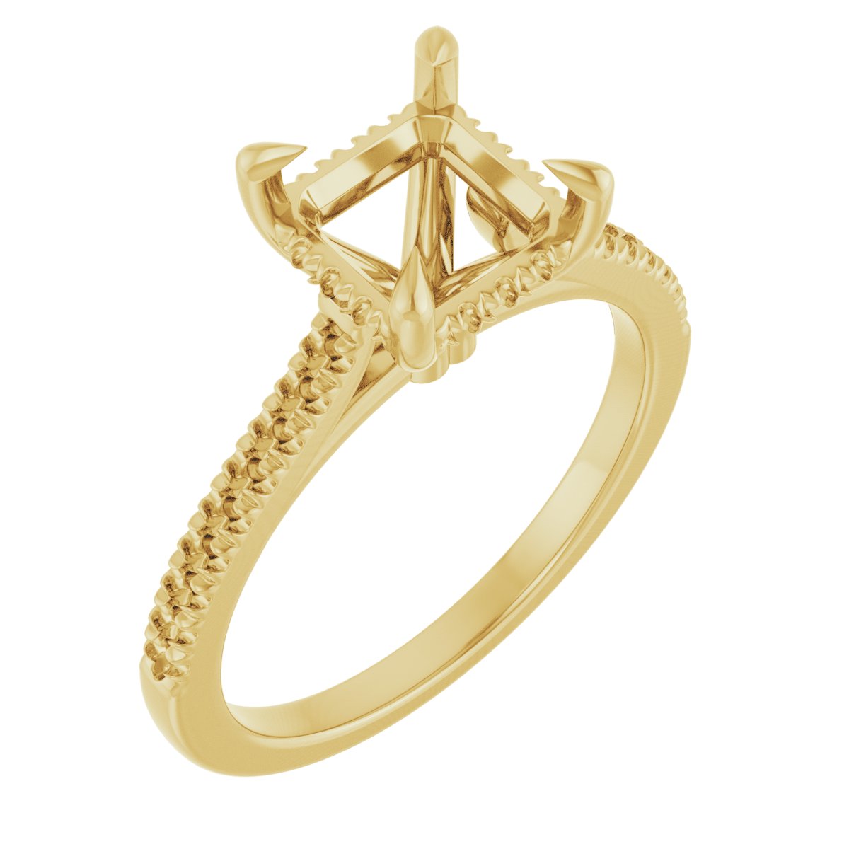 Claw-Prong Hidden Halo-Style Engagement Ring