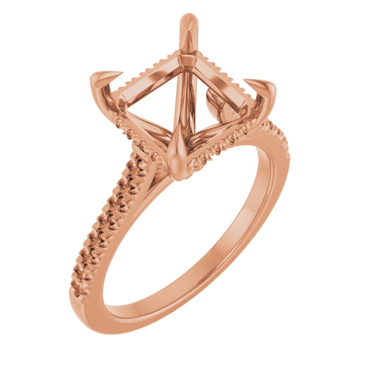 Claw-Prong Hidden Halo-Style Engagement Ring
