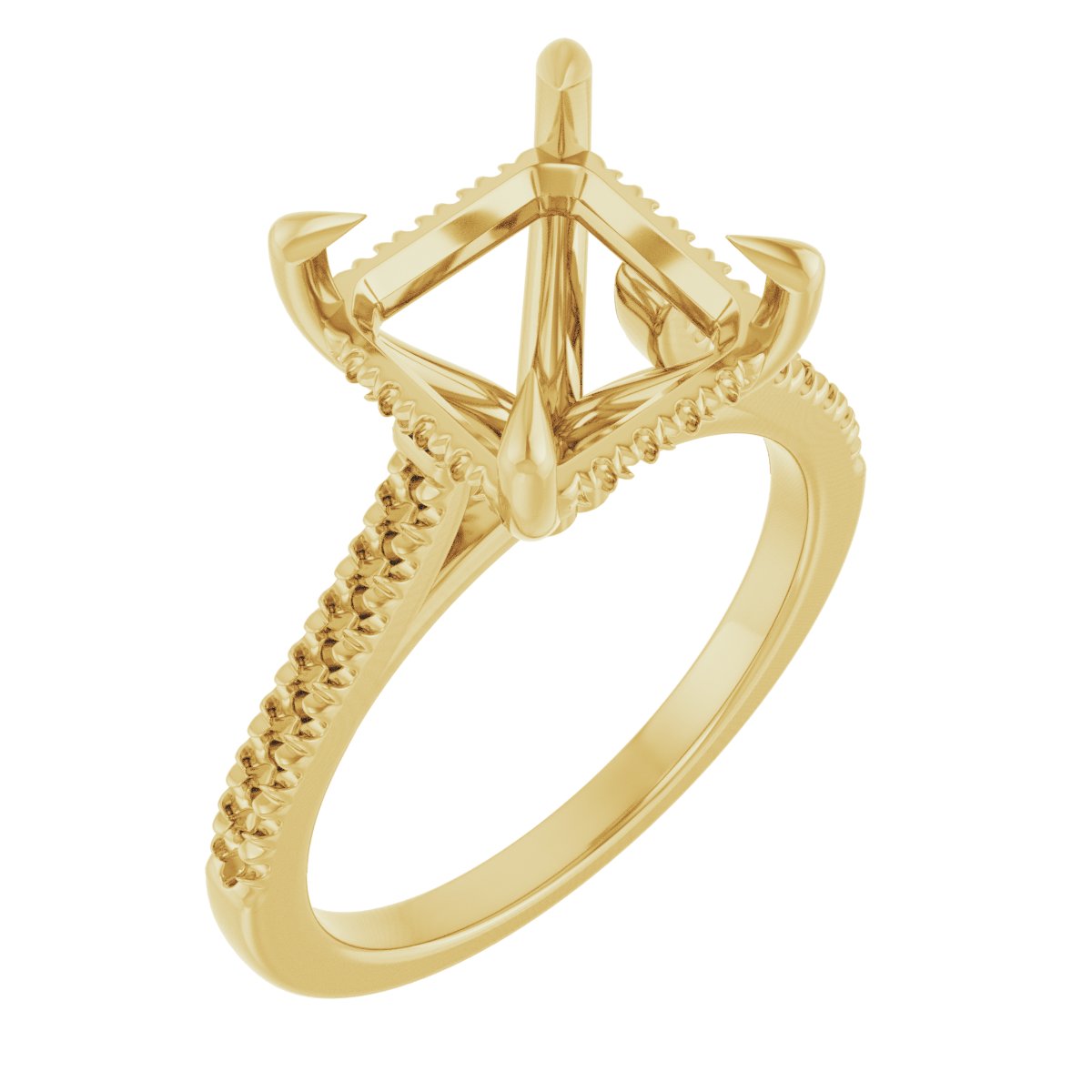 Claw-Prong Hidden Halo-Style Engagement Ring