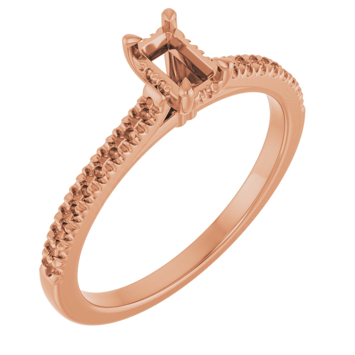 Claw-Prong Hidden Halo-Style Engagement Ring
