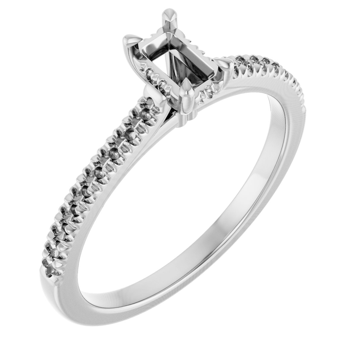 Claw-Prong Hidden Halo-Style Engagement Ring