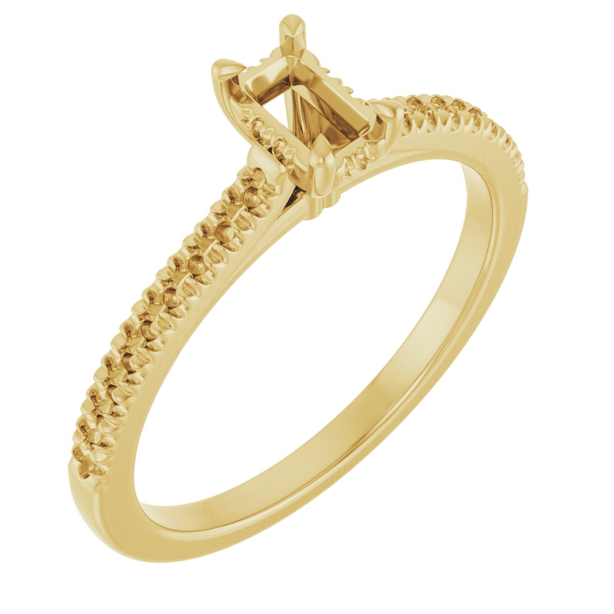 Claw-Prong Hidden Halo-Style Engagement Ring