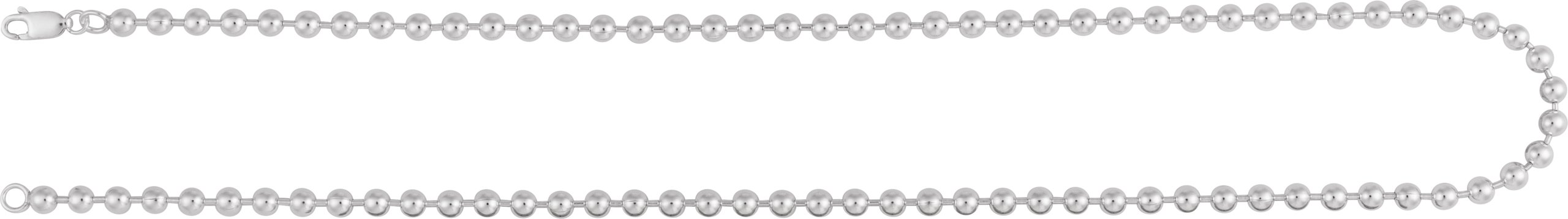 Sterling Silver 4.1 mm Bead 24 Chain