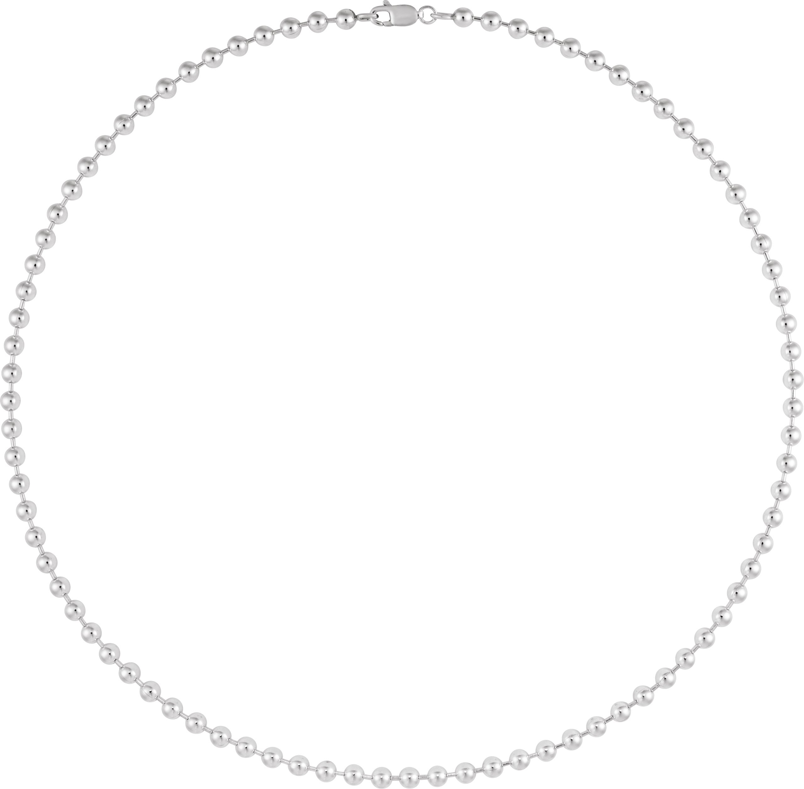 Sterling Silver 4.1 mm Bead 24 Chain