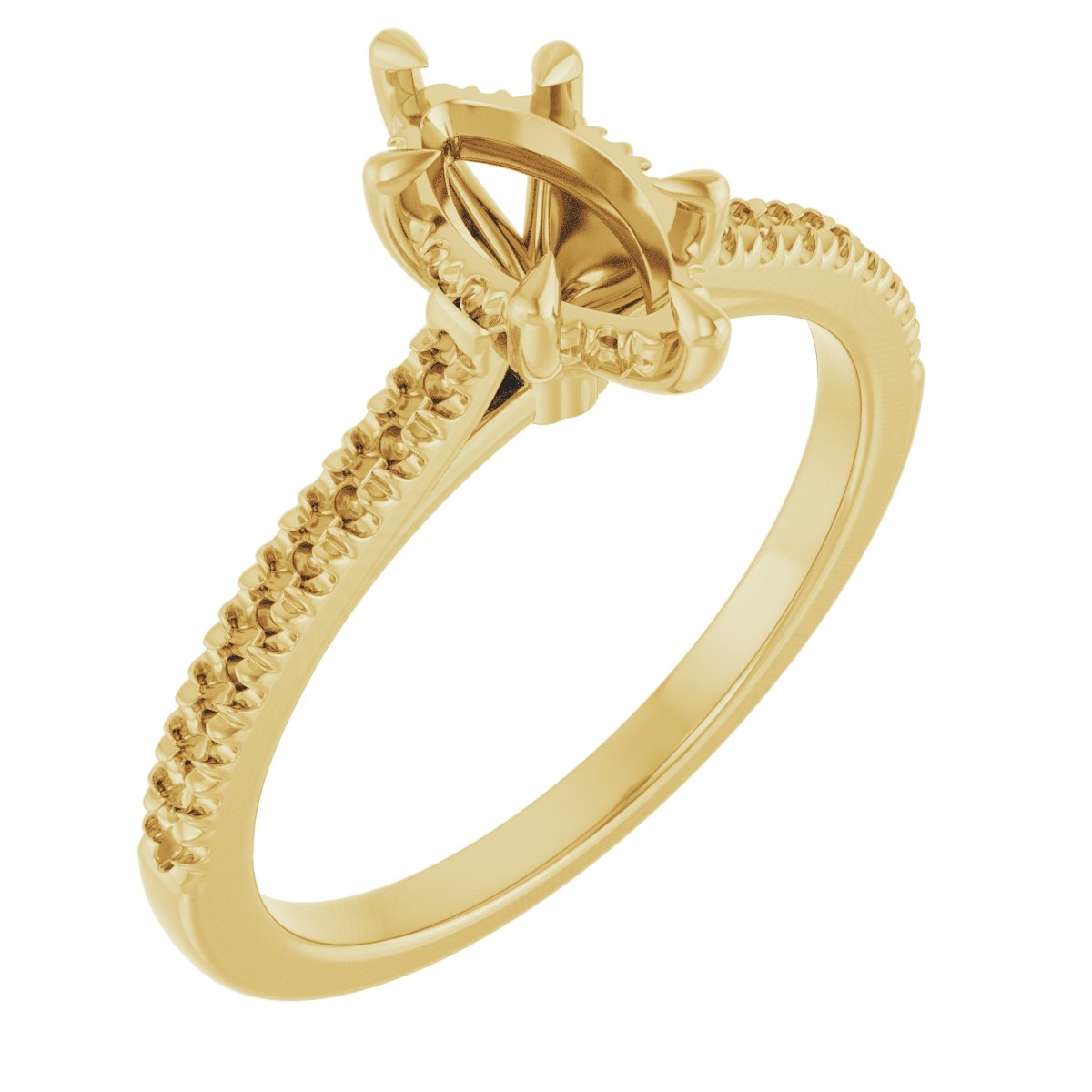 Claw-Prong Hidden Halo-Style Engagement Ring