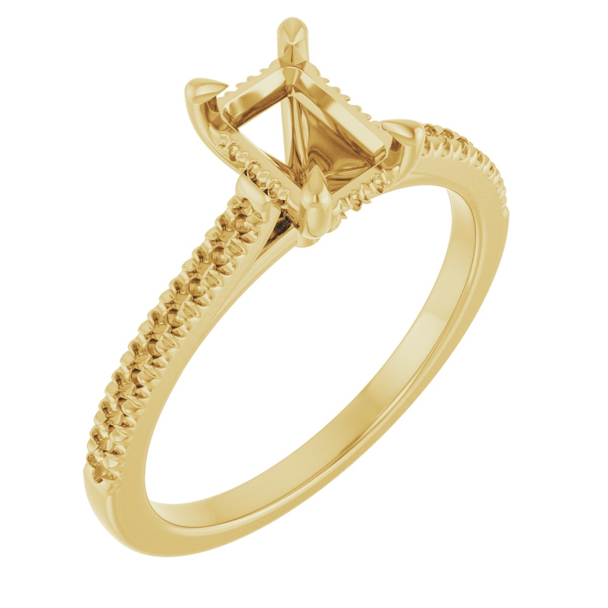 Claw-Prong Hidden Halo-Style Engagement Ring