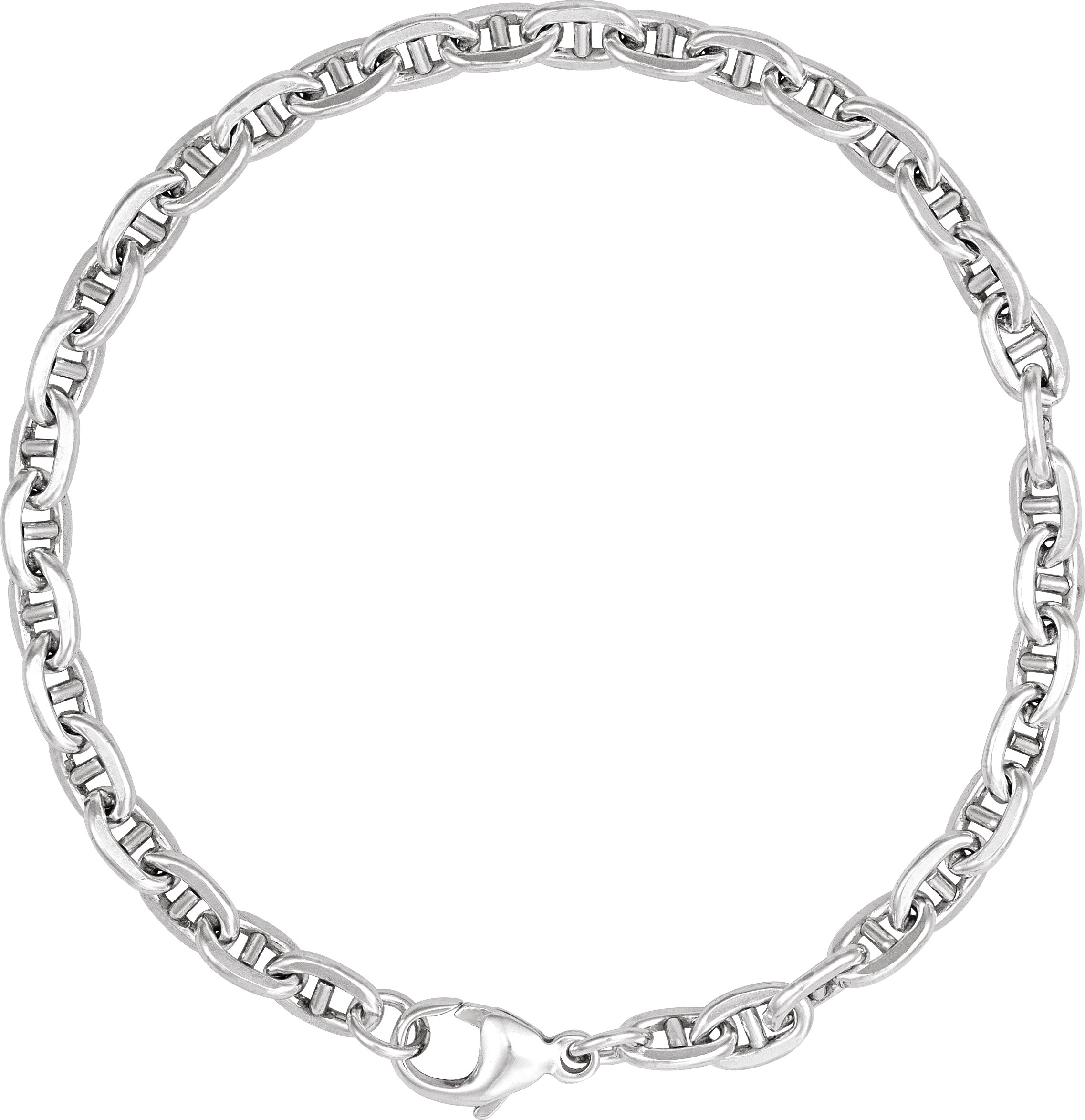 Sterling Silver 4.5 mm Curbed Anchor 7 Chain