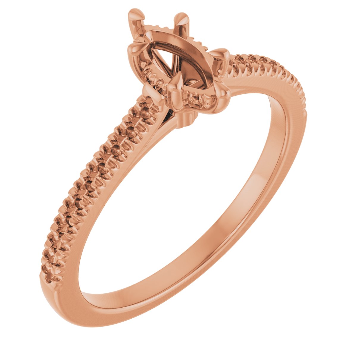 Claw-Prong Hidden Halo-Style Engagement Ring