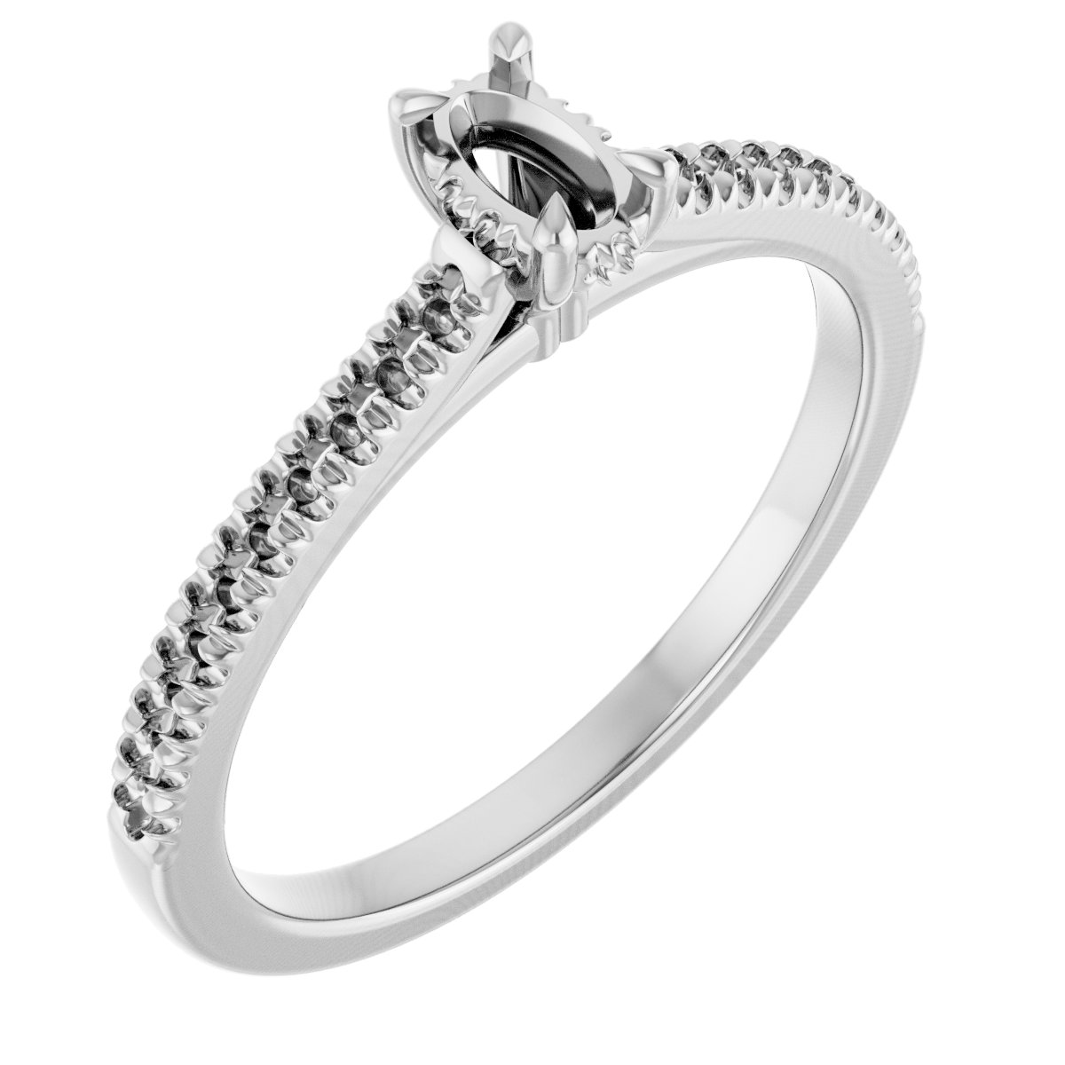 Claw-Prong Hidden Halo-Style Engagement Ring