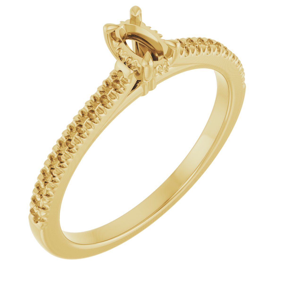 Claw-Prong Hidden Halo-Style Engagement Ring