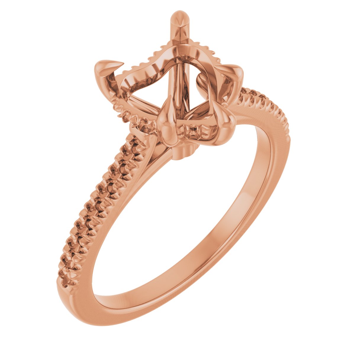 Claw-Prong Hidden Halo-Style Engagement Ring