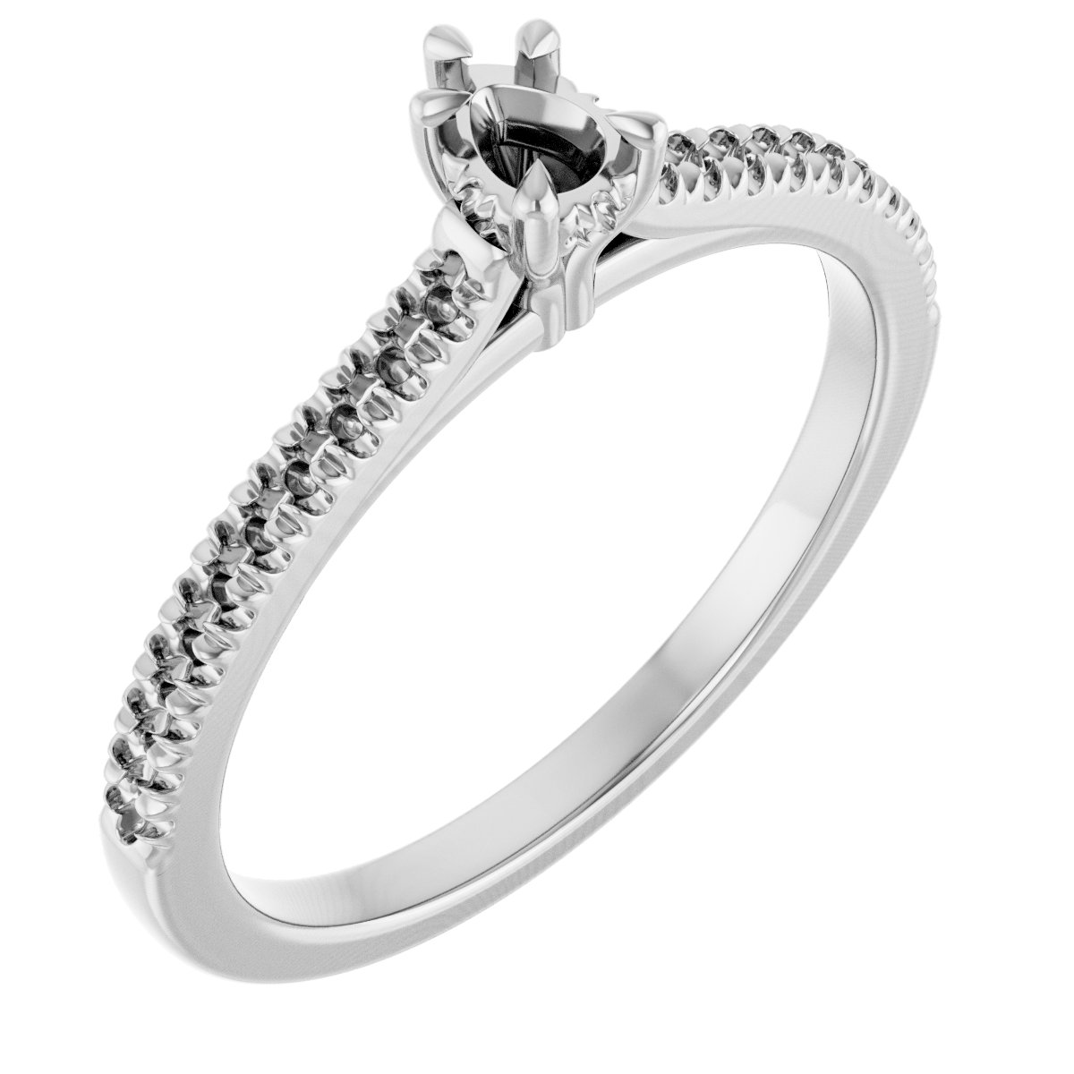 Claw-Prong Hidden Halo-Style Engagement Ring