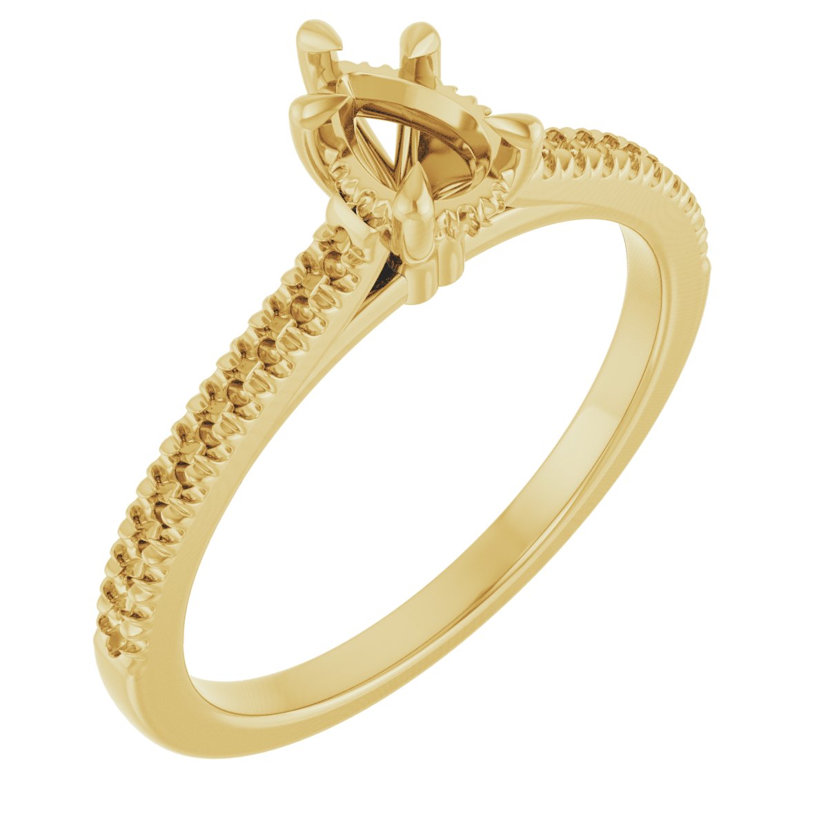 Claw-Prong Hidden Halo-Style Engagement Ring