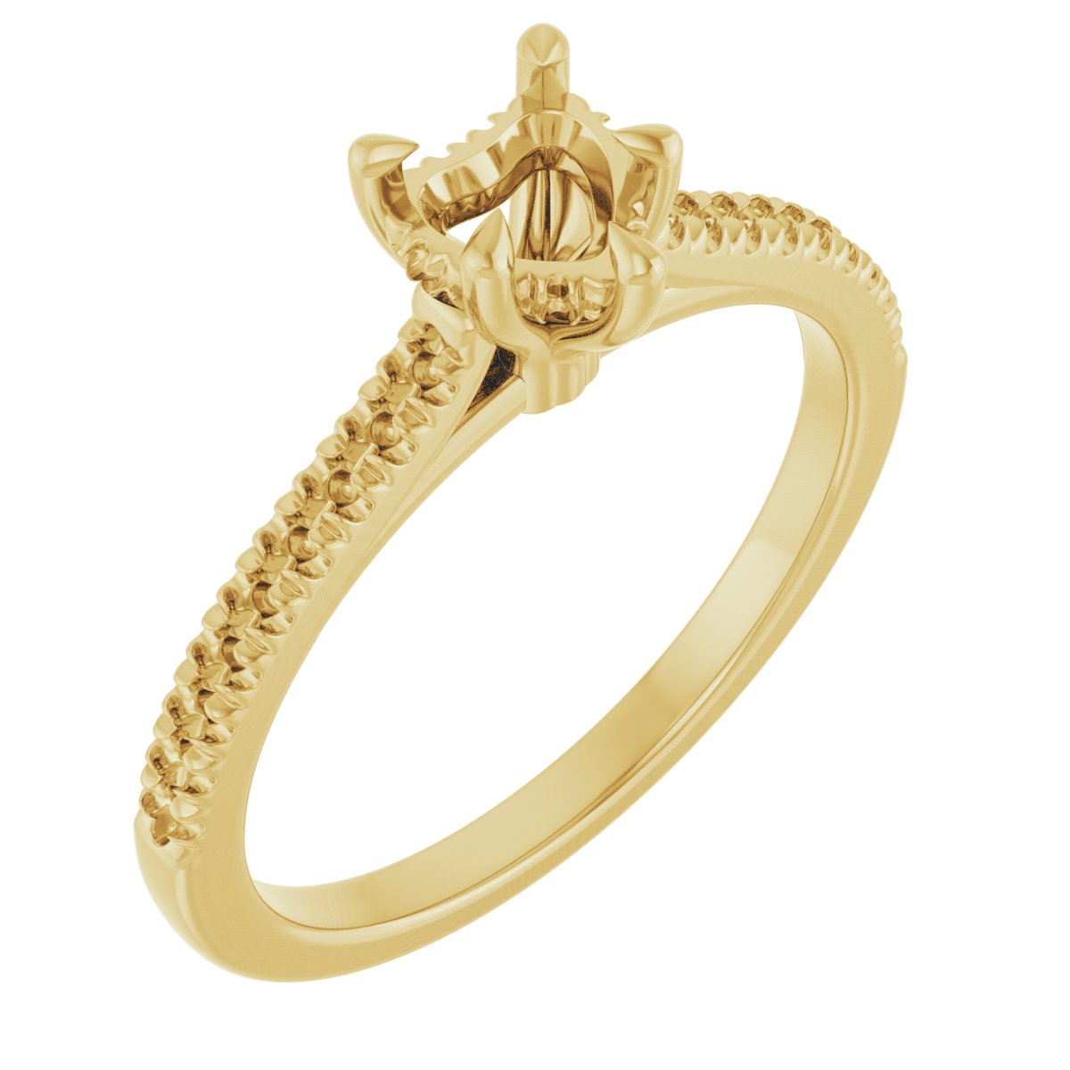 Claw-Prong Hidden Halo-Style Engagement Ring