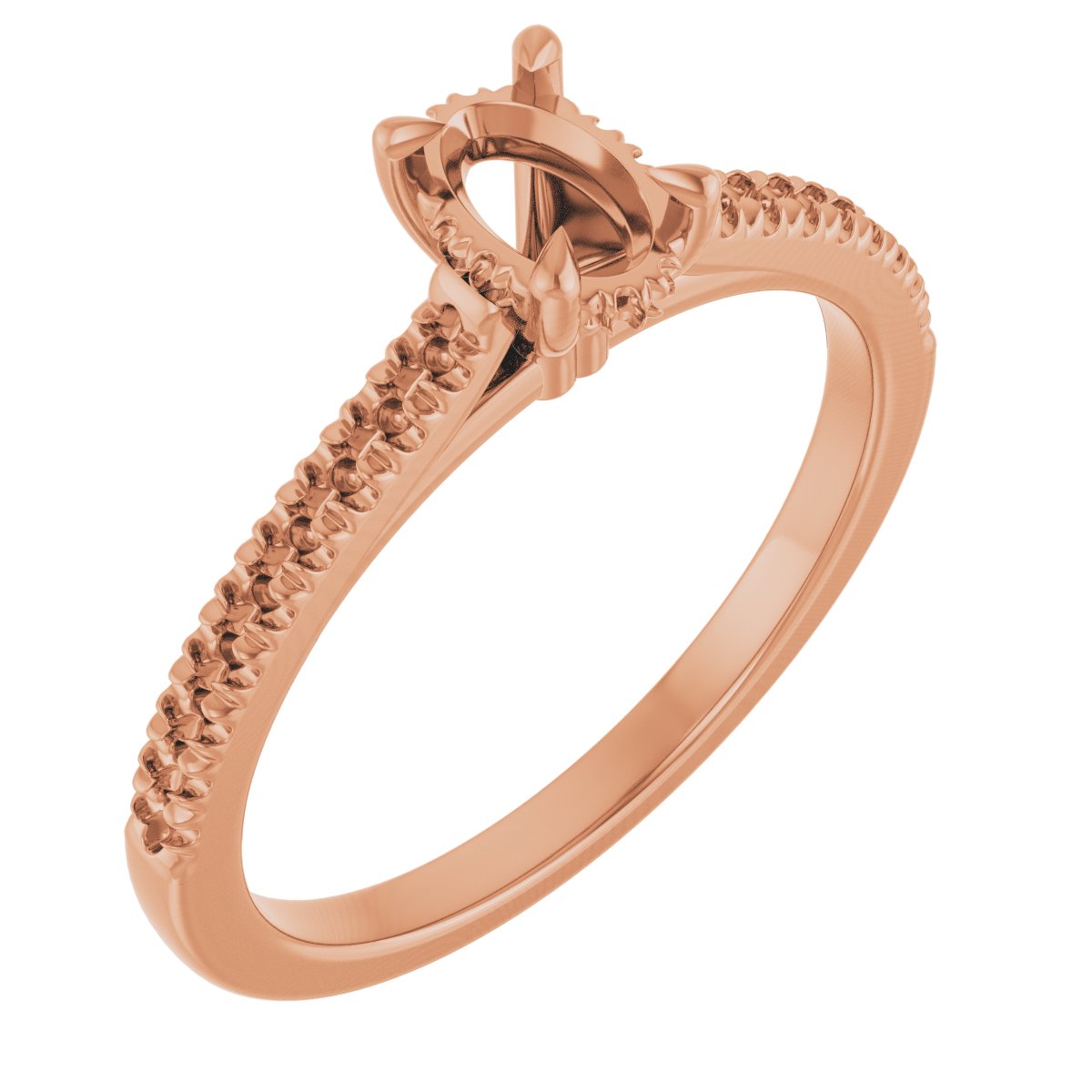 Claw-Prong Hidden Halo-Style Engagement Ring