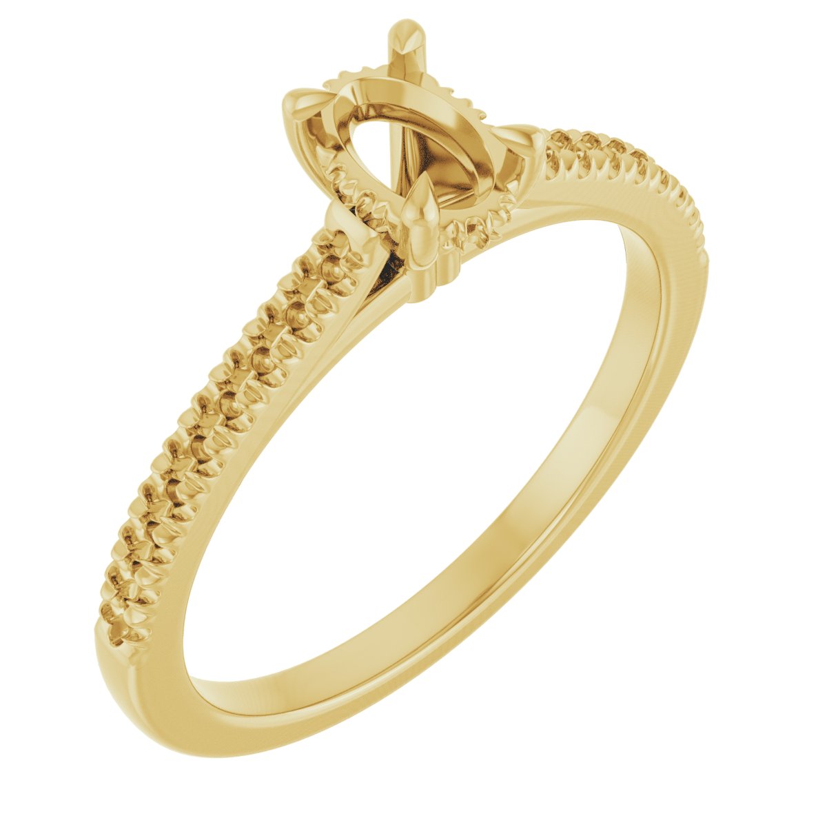 Claw-Prong Hidden Halo-Style Engagement Ring
