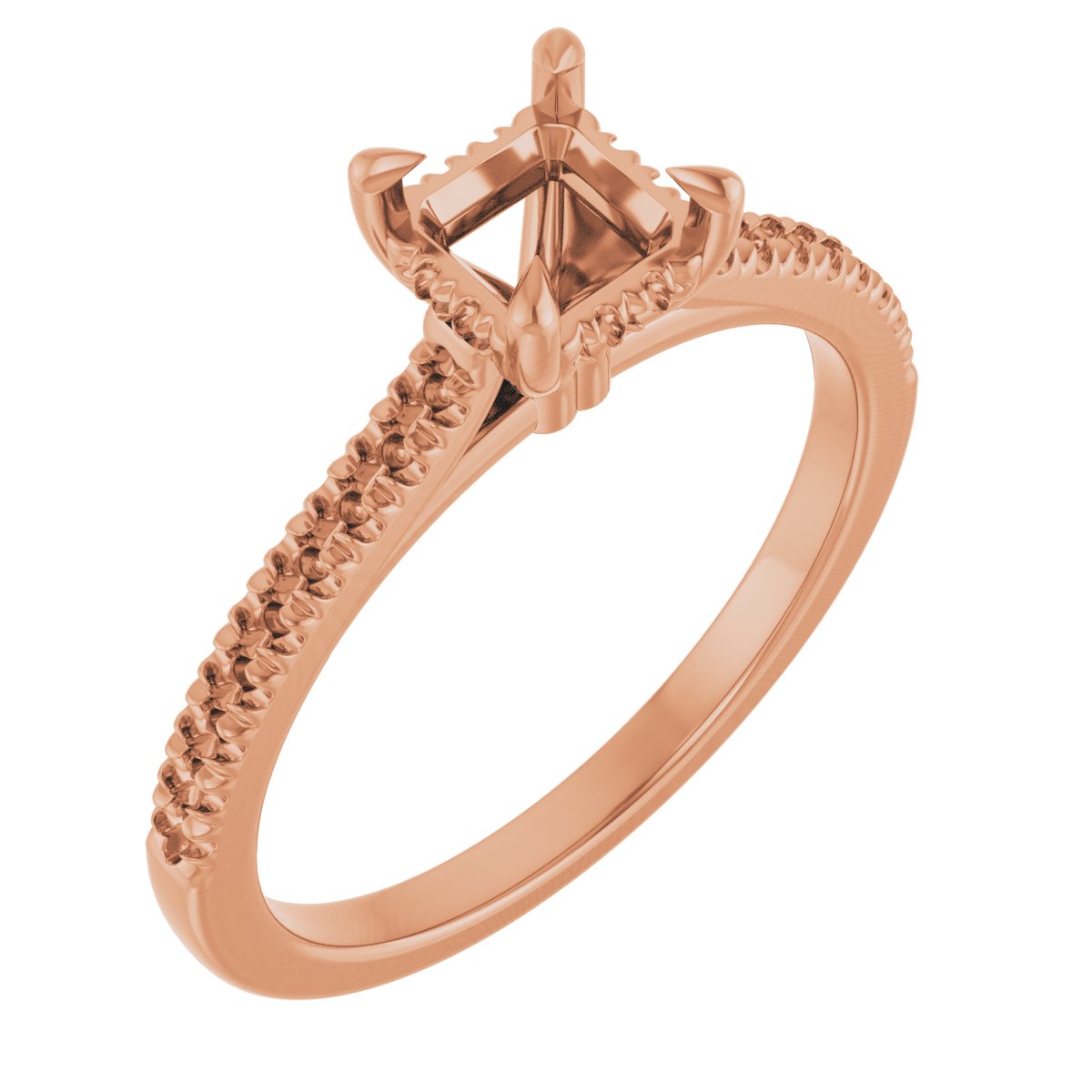 Claw-Prong Hidden Halo-Style Engagement Ring