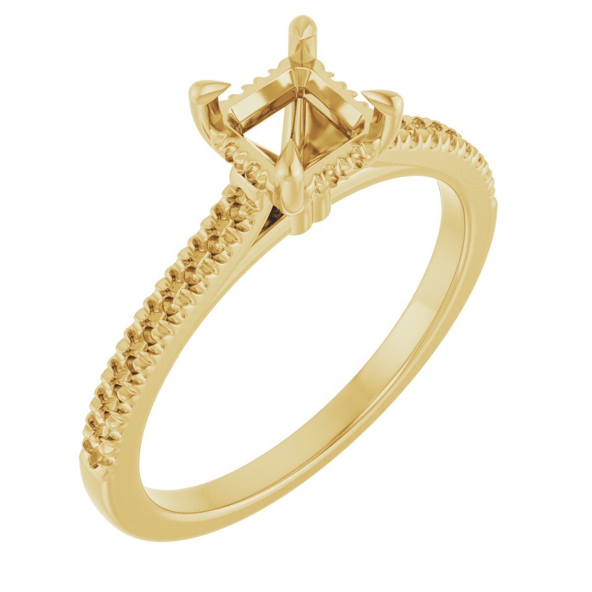 Claw-Prong Hidden Halo-Style Engagement Ring