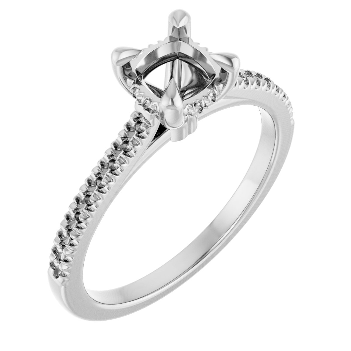 Claw-Prong Hidden Halo-Style Engagement Ring