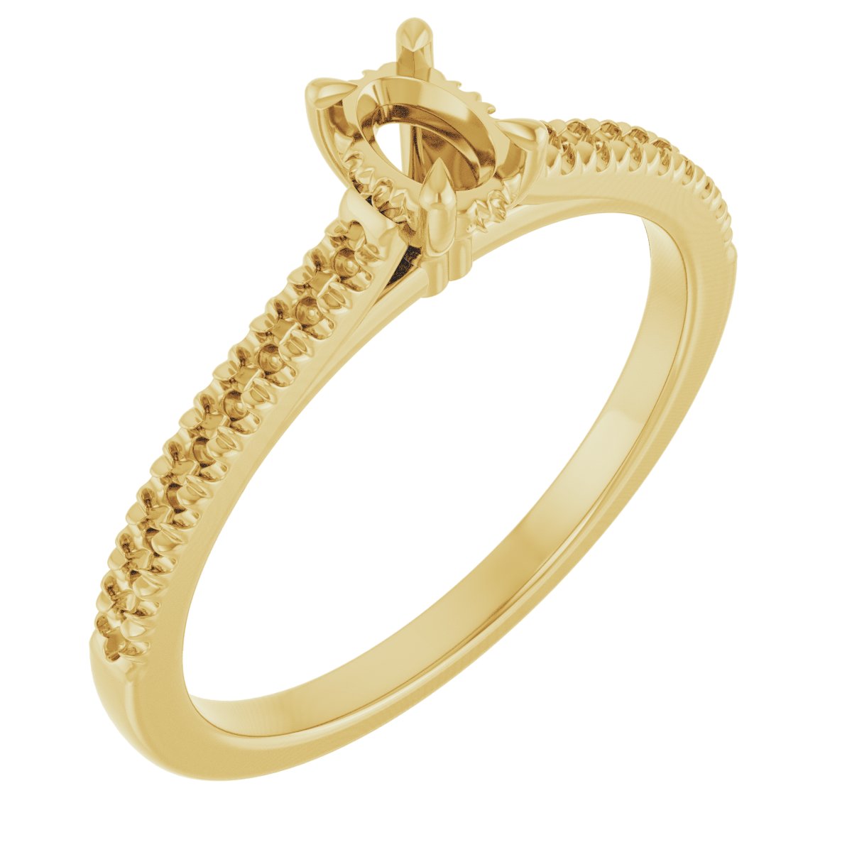 Claw-Prong Hidden Halo-Style Engagement Ring