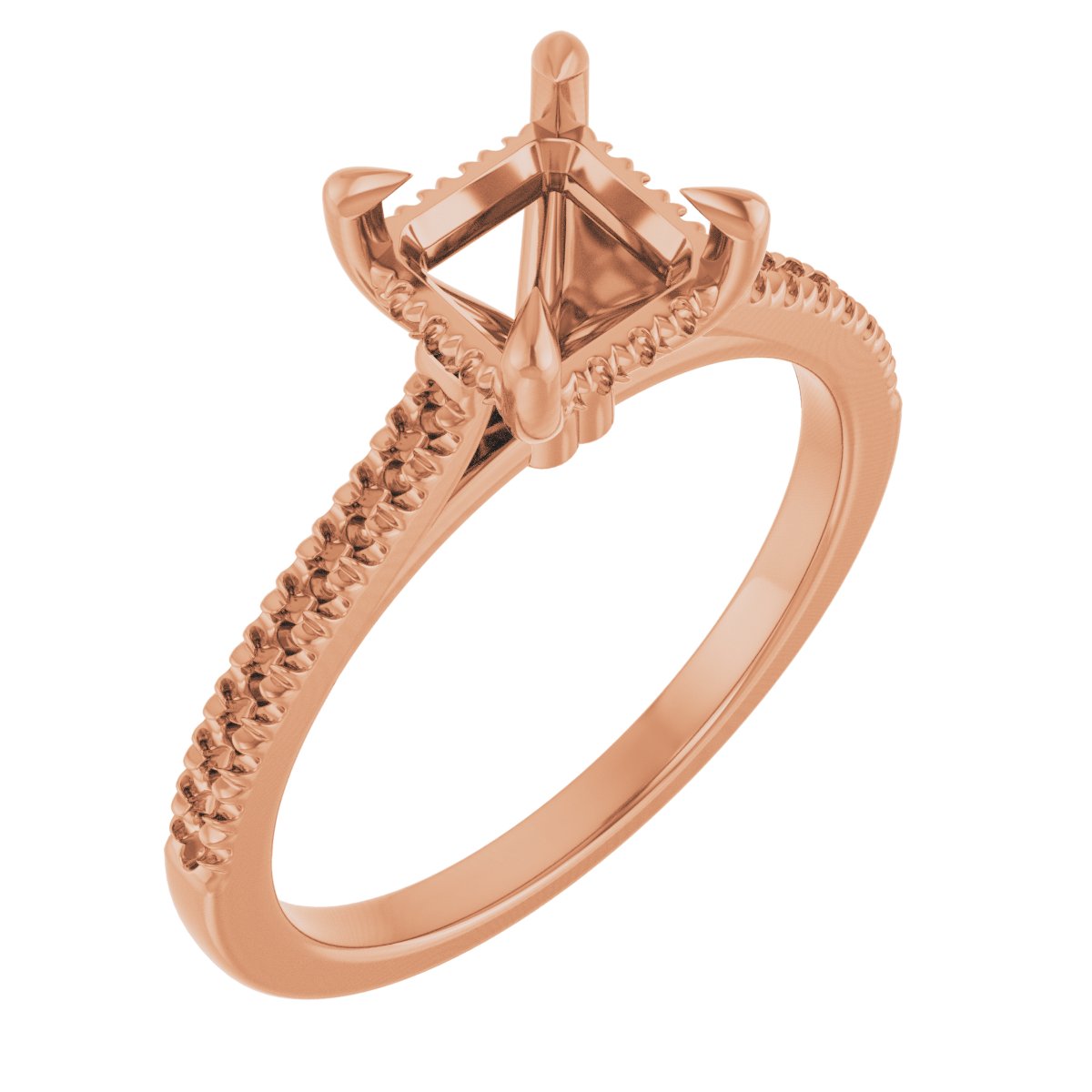Claw-Prong Hidden Halo-Style Engagement Ring