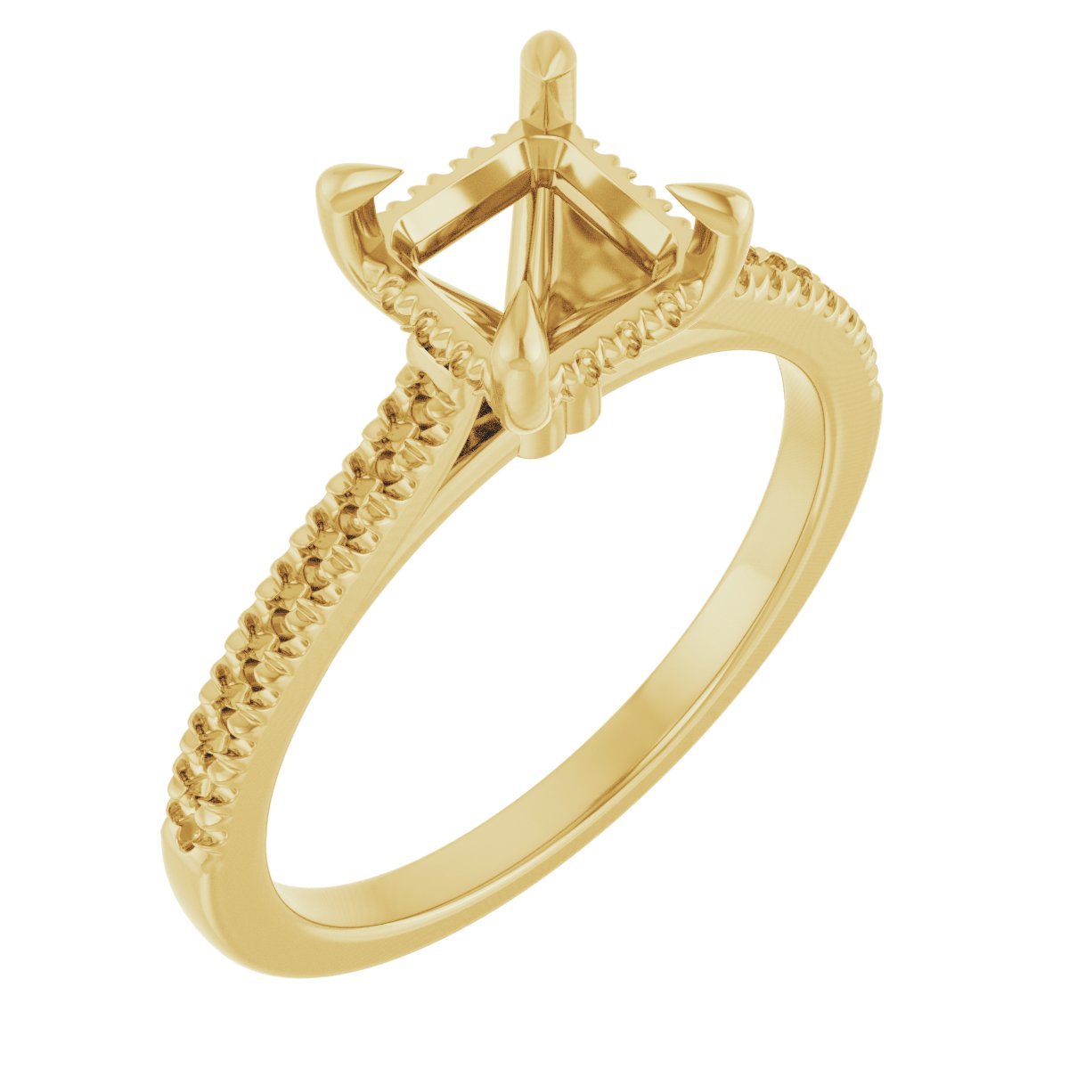 Claw-Prong Hidden Halo-Style Engagement Ring