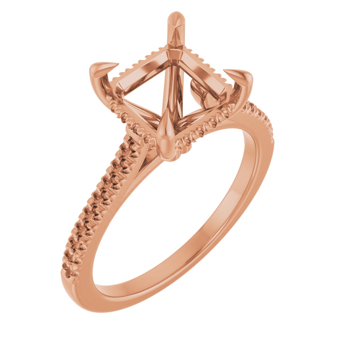 Claw-Prong Hidden Halo-Style Engagement Ring
