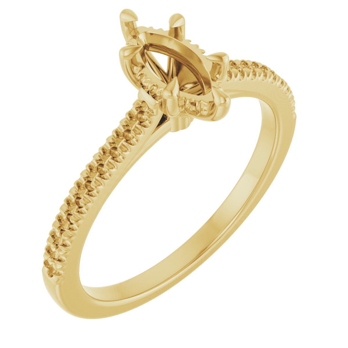 Claw-Prong Hidden Halo-Style Engagement Ring