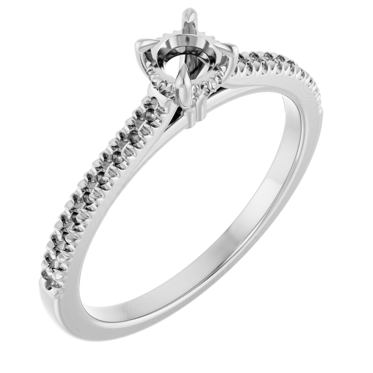Claw-Prong Hidden Halo-Style Engagement Ring