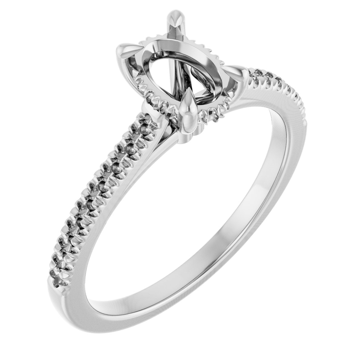Claw-Prong Hidden Halo-Style Engagement Ring
