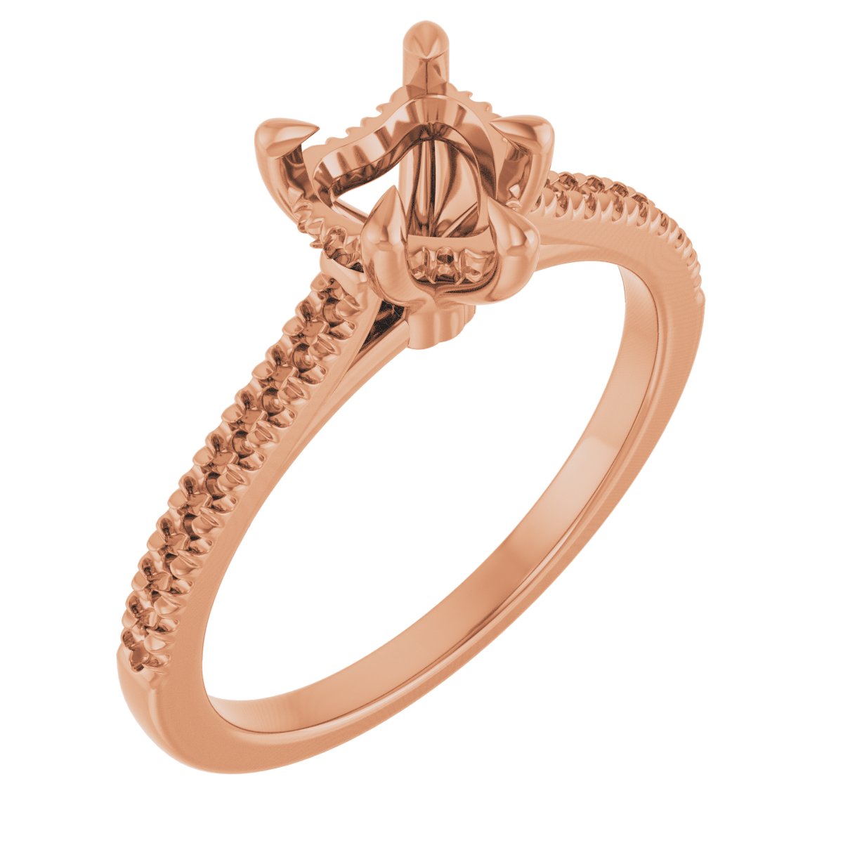 Claw-Prong Hidden Halo-Style Engagement Ring