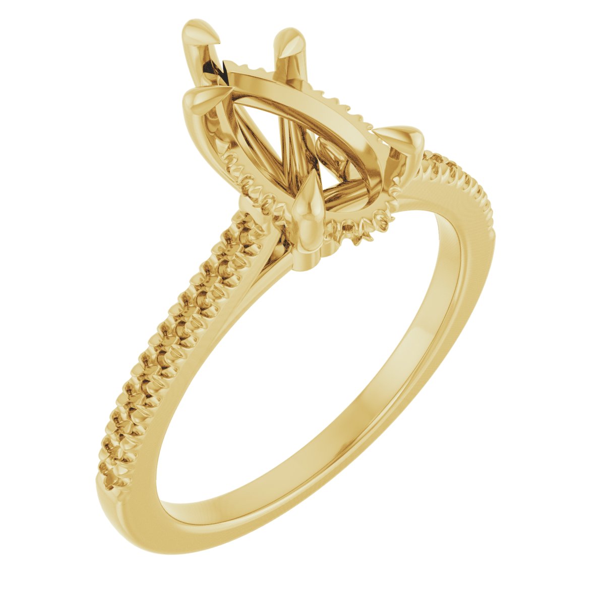 Claw-Prong Hidden Halo-Style Engagement Ring