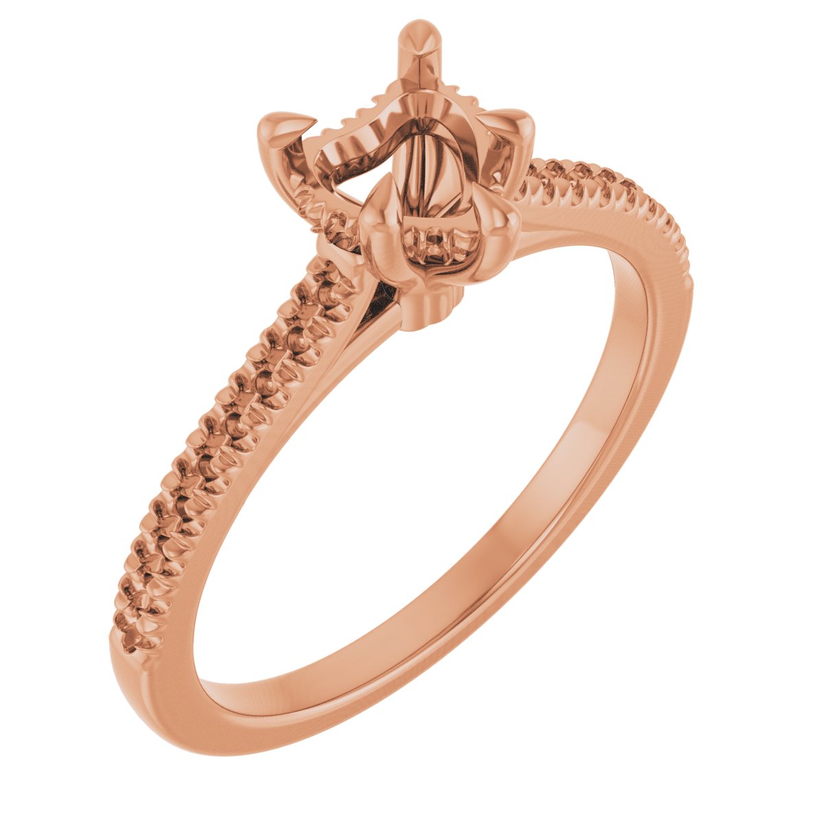 Claw-Prong Hidden Halo-Style Engagement Ring