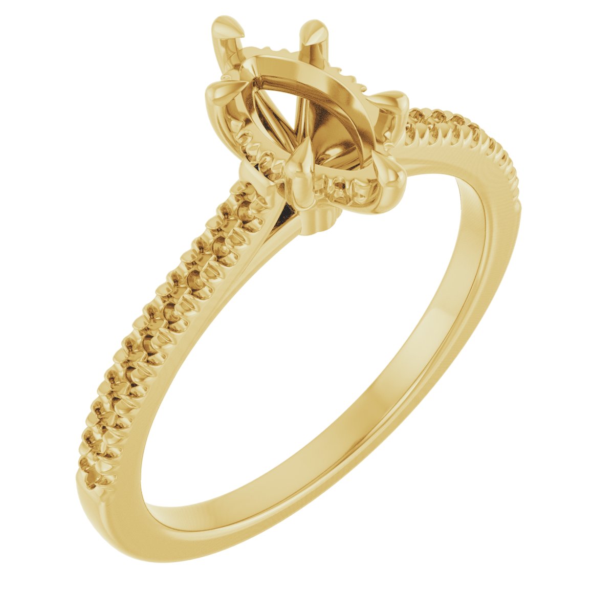 Claw-Prong Hidden Halo-Style Engagement Ring