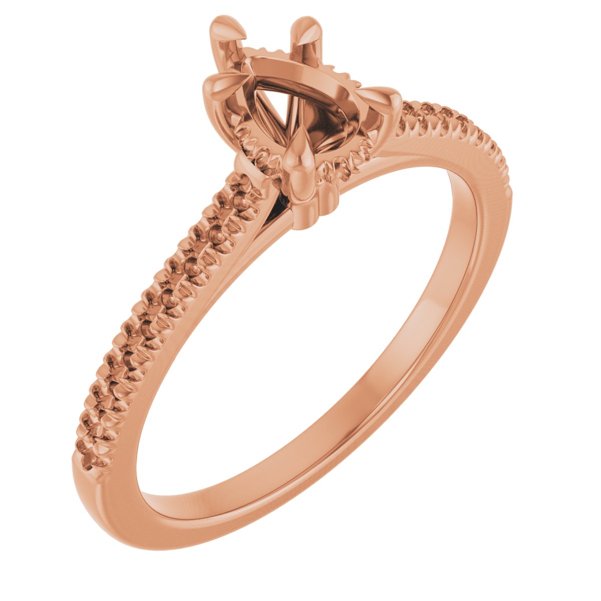 Claw-Prong Hidden Halo-Style Engagement Ring