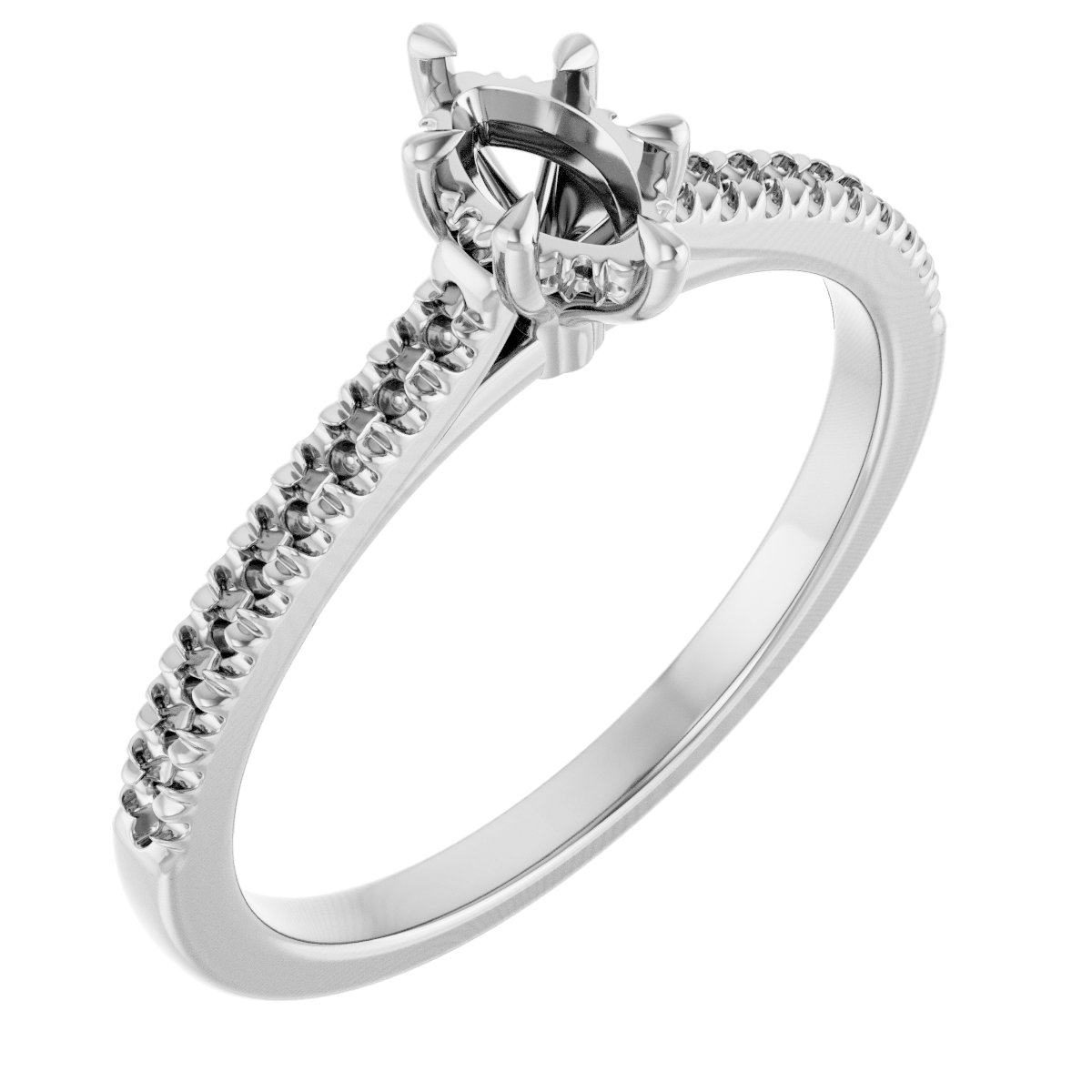 Claw-Prong Hidden Halo-Style Engagement Ring
