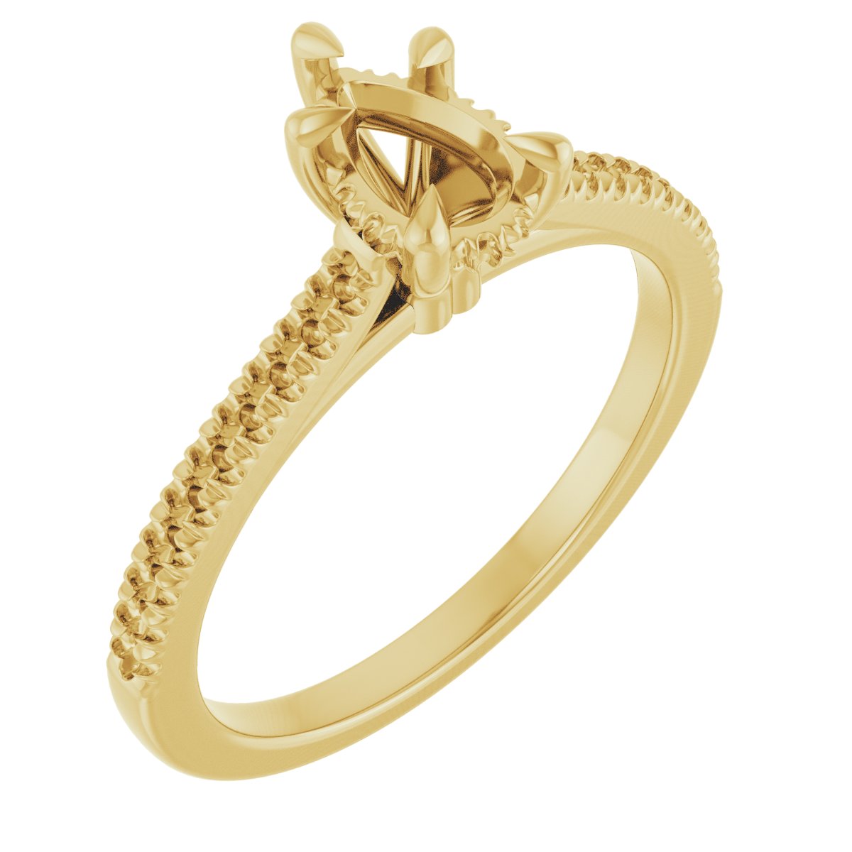 Claw-Prong Hidden Halo-Style Engagement Ring