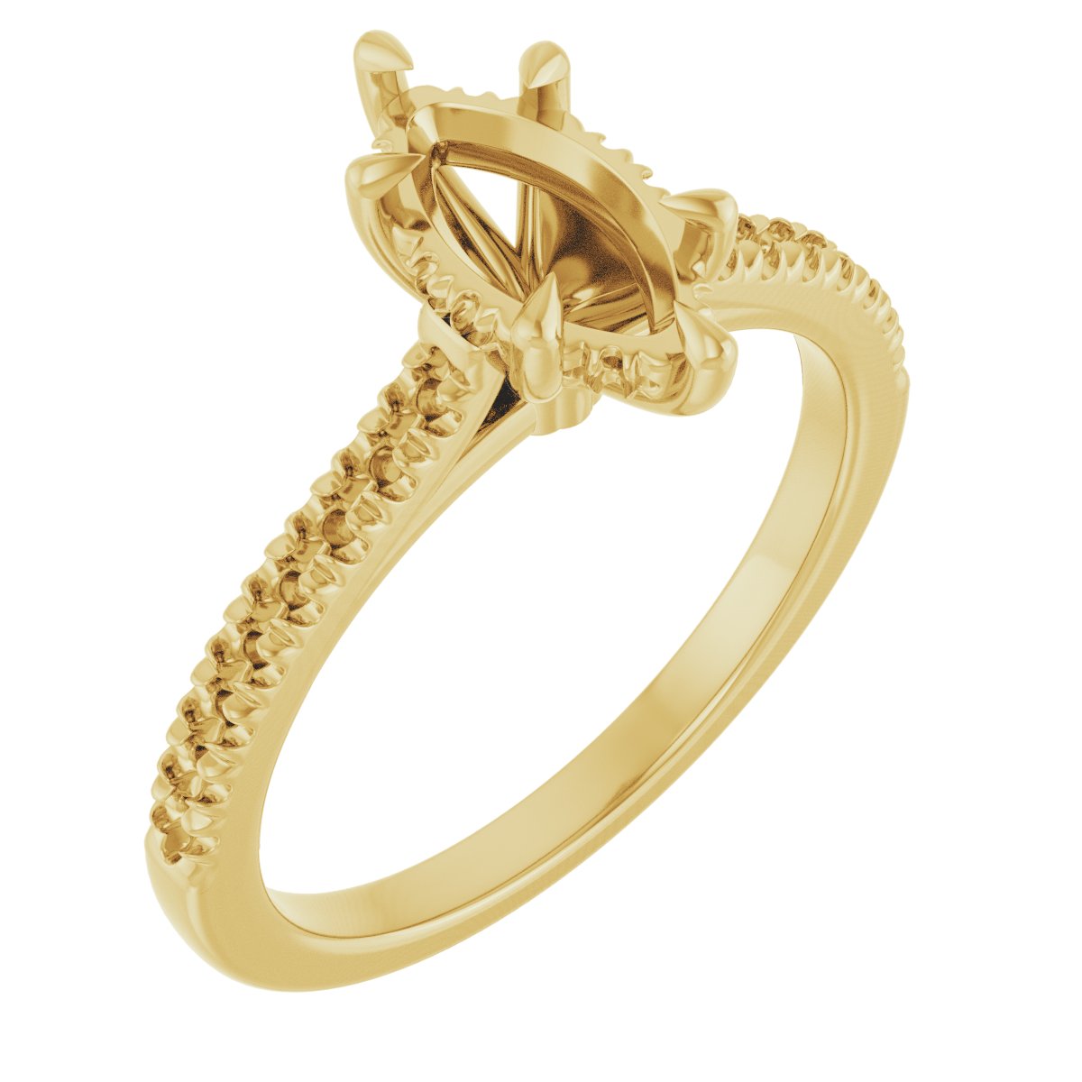 Claw-Prong Hidden Halo-Style Engagement Ring