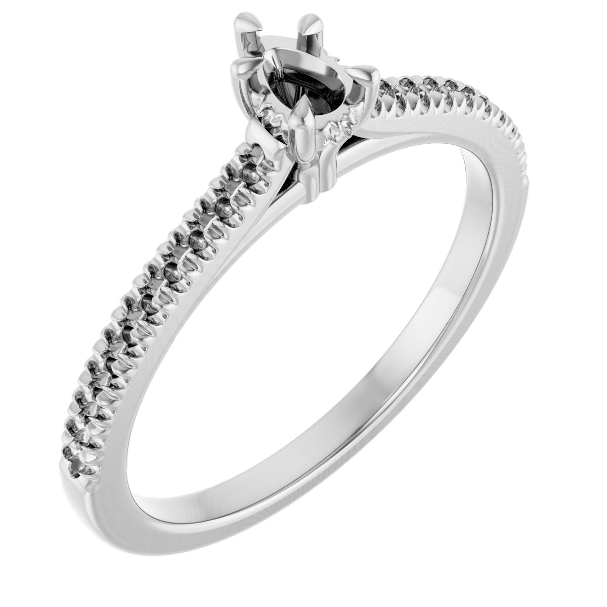 Claw-Prong Hidden Halo-Style Engagement Ring