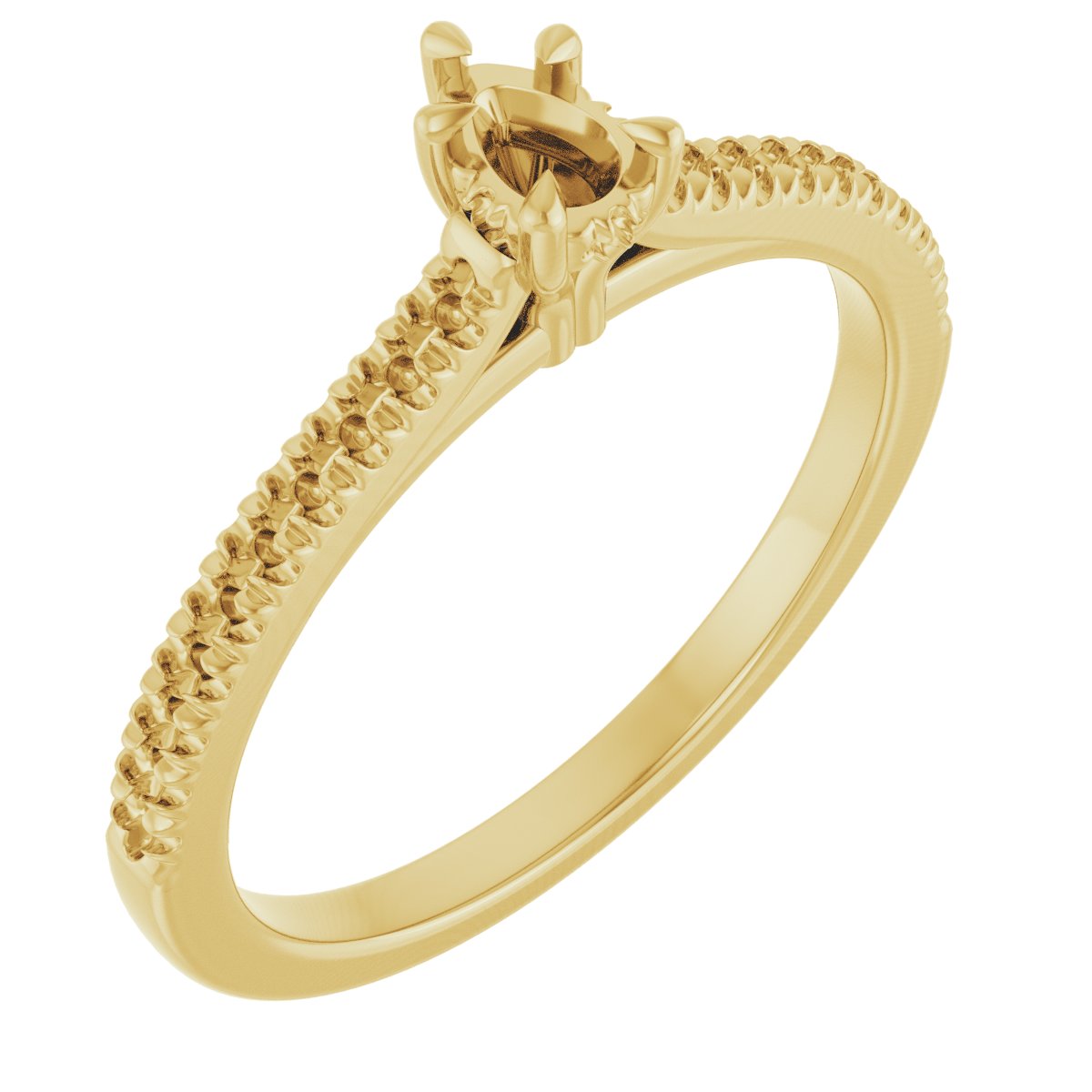 Claw-Prong Hidden Halo-Style Engagement Ring