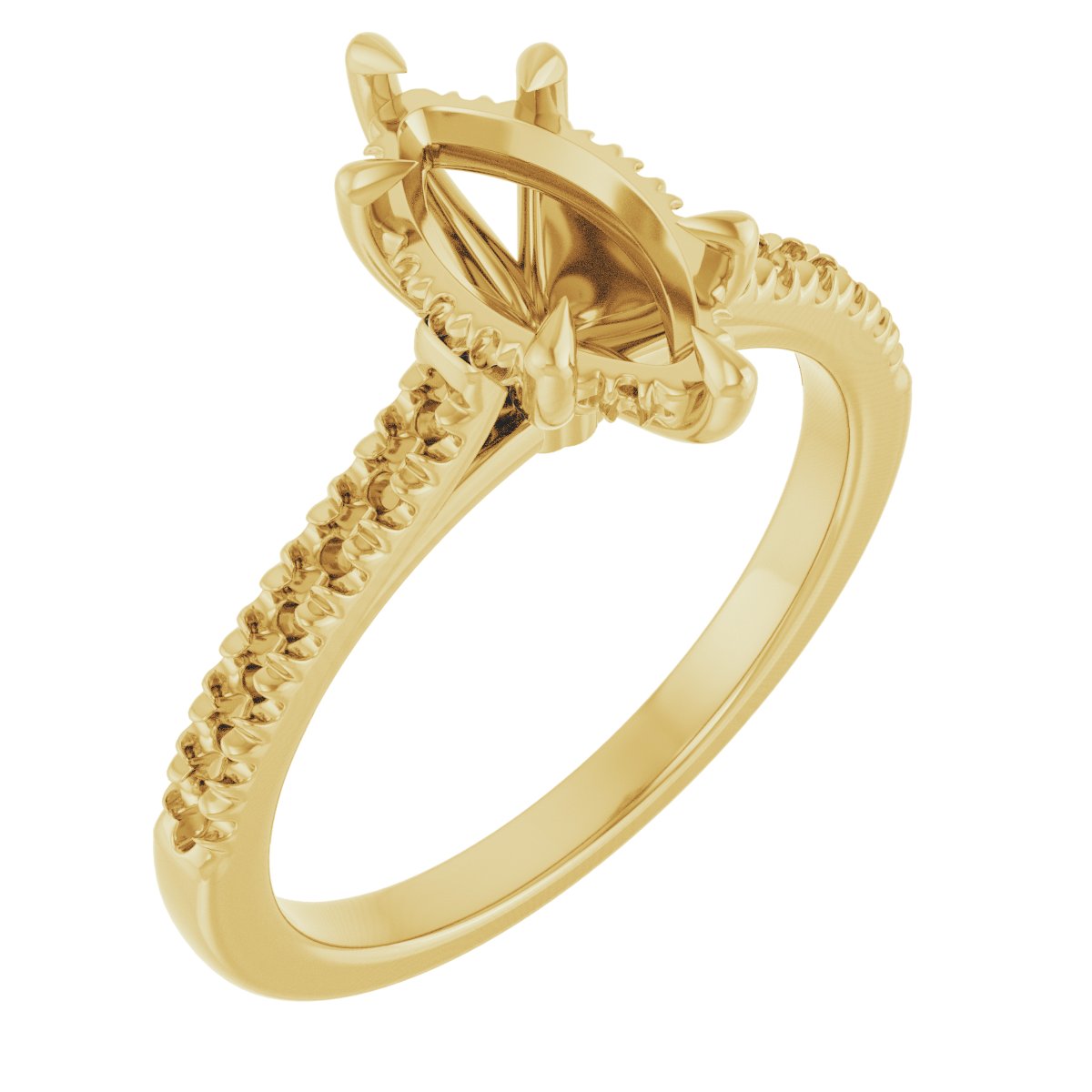 Claw-Prong Hidden Halo-Style Engagement Ring