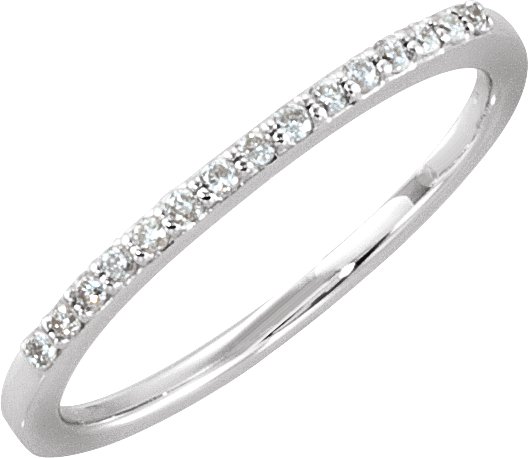 14K White 1/8 CTW Diamond Anniversary Band Size 7