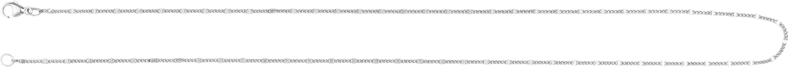 Sterling Silver 1.15 mm Dapped Diamond-Cut Curb 24 Chain