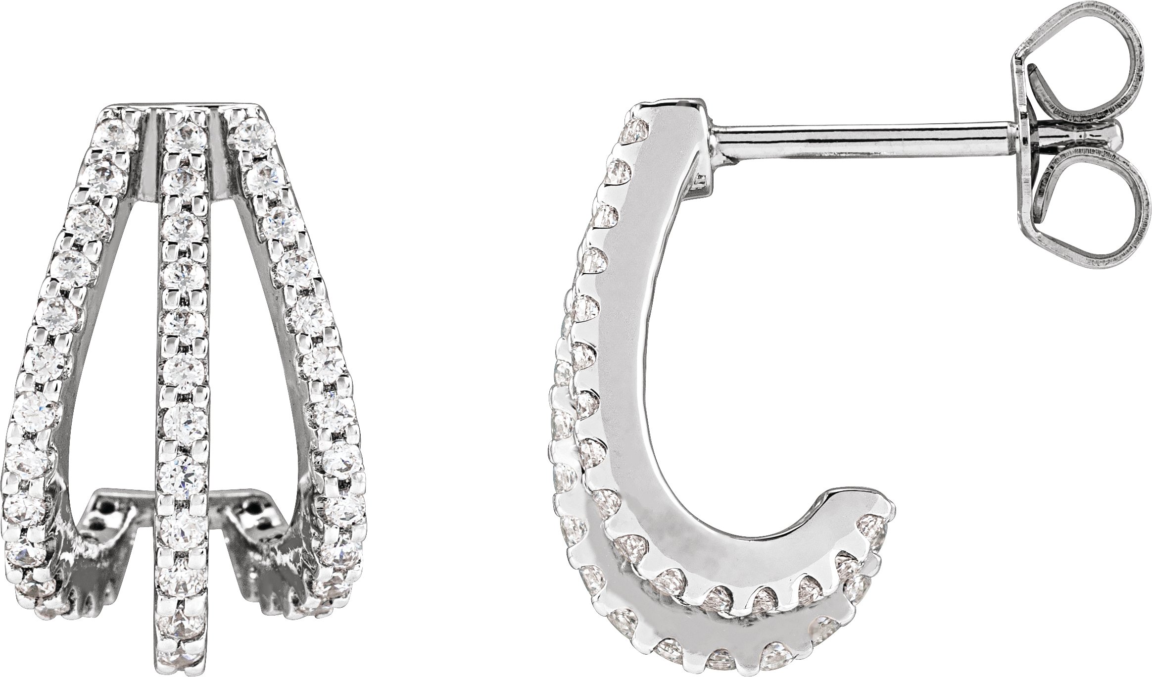 1/2 CTW Lab-Grown Diamond 14 mm Hoop Earrings